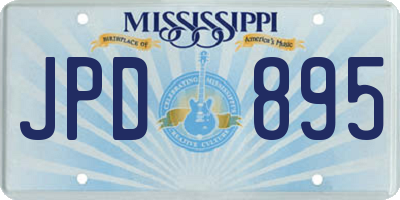 MS license plate JPD895