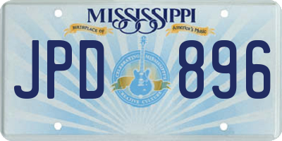 MS license plate JPD896