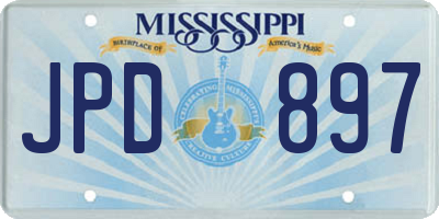 MS license plate JPD897