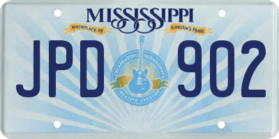 MS license plate JPD902