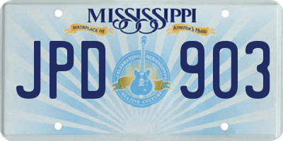MS license plate JPD903