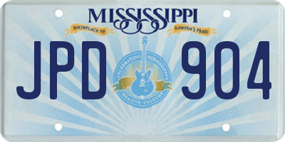 MS license plate JPD904