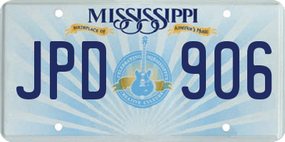 MS license plate JPD906