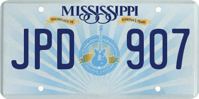 MS license plate JPD907