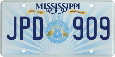 MS license plate JPD909