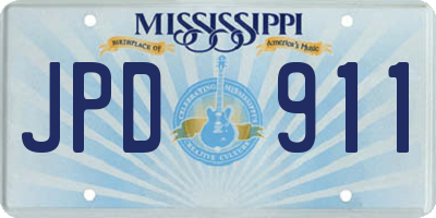 MS license plate JPD911