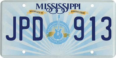 MS license plate JPD913