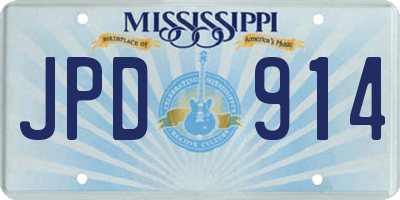 MS license plate JPD914