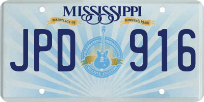 MS license plate JPD916