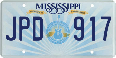 MS license plate JPD917