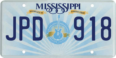 MS license plate JPD918