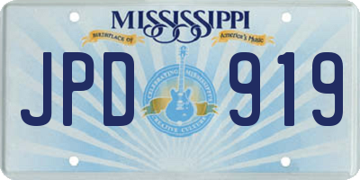 MS license plate JPD919