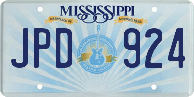MS license plate JPD924