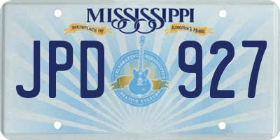 MS license plate JPD927