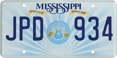 MS license plate JPD934