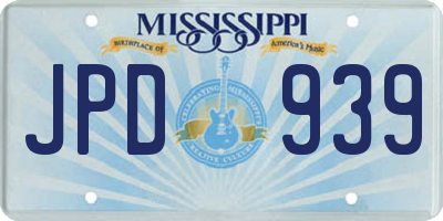 MS license plate JPD939