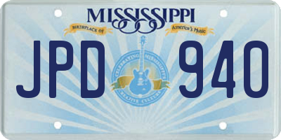 MS license plate JPD940