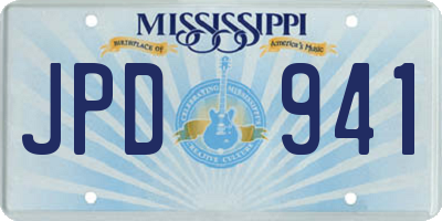 MS license plate JPD941