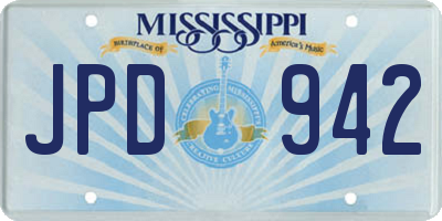 MS license plate JPD942