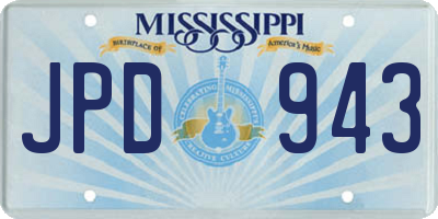MS license plate JPD943