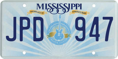 MS license plate JPD947