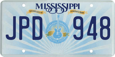 MS license plate JPD948