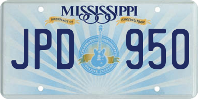 MS license plate JPD950