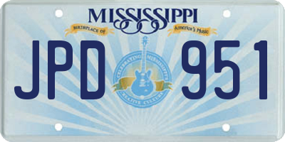 MS license plate JPD951