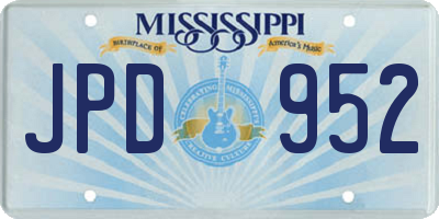 MS license plate JPD952