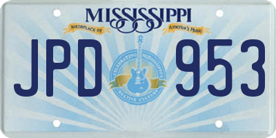 MS license plate JPD953