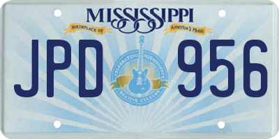 MS license plate JPD956
