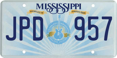 MS license plate JPD957