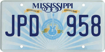 MS license plate JPD958