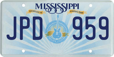 MS license plate JPD959