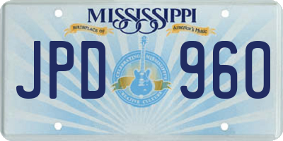 MS license plate JPD960