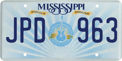 MS license plate JPD963
