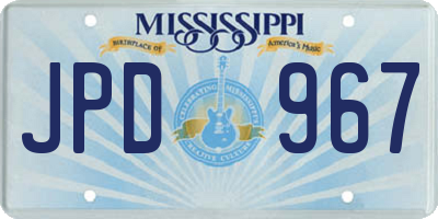 MS license plate JPD967
