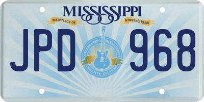 MS license plate JPD968