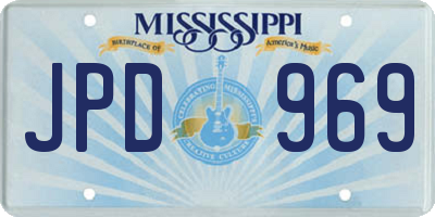 MS license plate JPD969