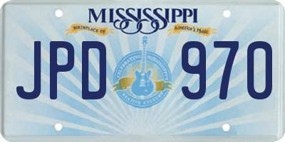 MS license plate JPD970