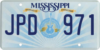 MS license plate JPD971