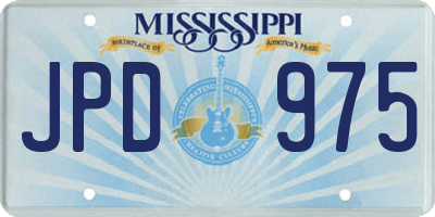 MS license plate JPD975