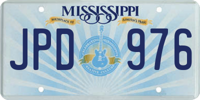 MS license plate JPD976
