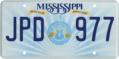 MS license plate JPD977