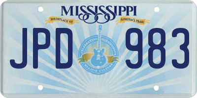 MS license plate JPD983