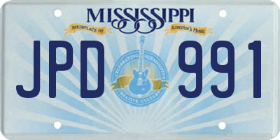 MS license plate JPD991