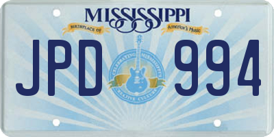 MS license plate JPD994
