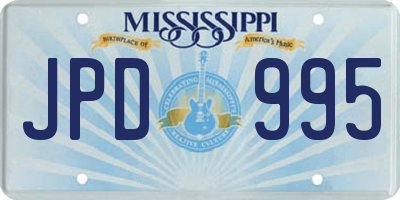 MS license plate JPD995