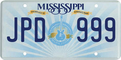 MS license plate JPD999
