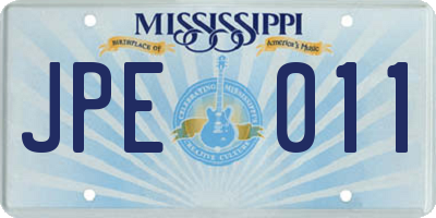 MS license plate JPE011